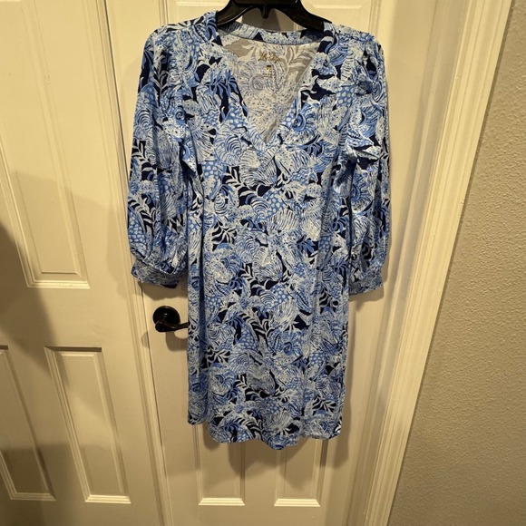 NWT Lilly Pulitzer Cass Dress - Bonaire Blue Coastal‎ Constellation - Size Small - Picture 6 of 13
